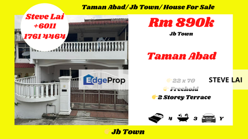 Taman Abad/ Jb Town/ House For Sale, Johor, Johor Bahru