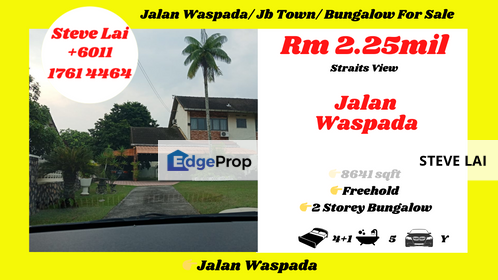 Jalan Waspada/ Jb Town/ Bungalow For Sale, Johor, Johor Bahru