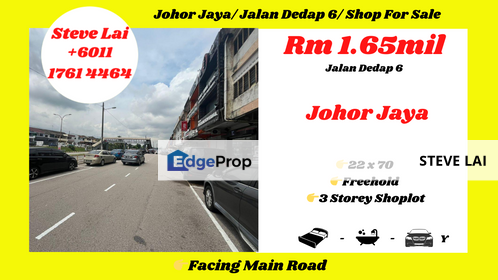 Johor Jaya/ Jalan Dedap 6/ Shop For Sale, Johor, Johor Bahru