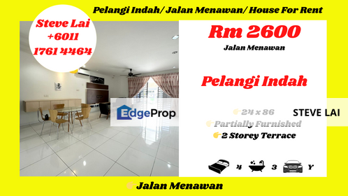 Pelangi Indah/ Jalan Menawan/ House For Rent, Johor, Ulu Tiram