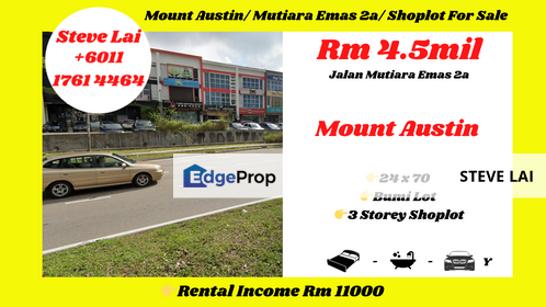 Mount Austin/ Mutiara Emas 2a/ Shoplot For Sale, Johor, Johor Bahru