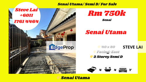 Senai Utama/ Semi D/ For Sale, Johor, Senai