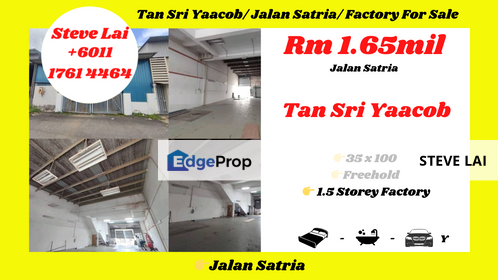 Tan Sri Yaacob/ Jalan Satria/ Factory For Sale, Johor, Skudai