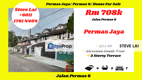 Permas Jaya/ Permas 6/ House For Sale, Johor, Permas Jaya/Senibong