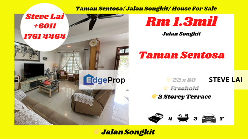 Taman Sentosa/ Jalan Songkit/ House For Sale, Johor, Johor Bahru