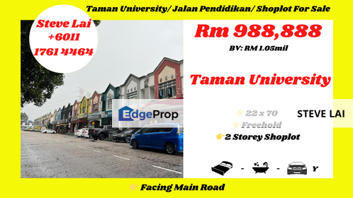 Taman University/ Jalan Pendidikan/ Shoplot For Sale, Johor, Skudai