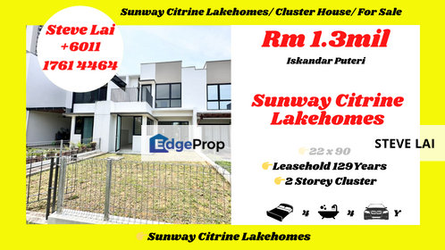 Sunway Citrine Lakehomes/ Cluster House/ For Sale, Johor, 