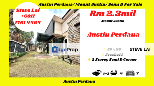 Austin Perdana/ Mount Austin/ Semi D For Sale, Johor, Johor Bahru