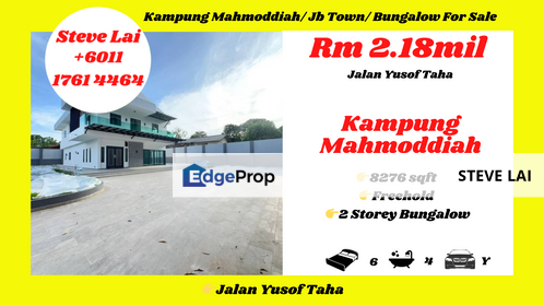 Kampung Mahmoddiah/ Jb Town/ Bungalow For Sale, Johor, Johor Bahru