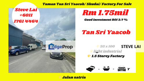 Taman Tan Sri Yaacob/ Skudai/ Factory For Sale, Johor, Skudai