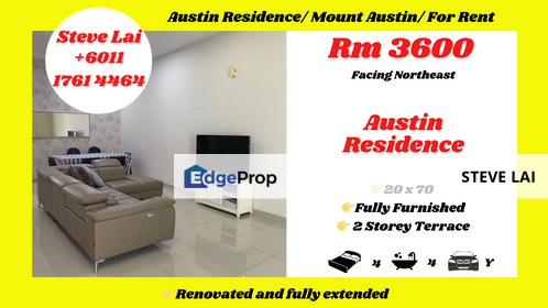 Austin Residence/ Mount Austin/ For Rent, Johor, Johor Bahru