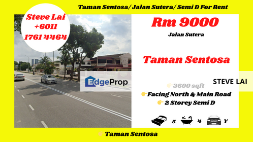 Taman Sentosa/ Jalan Sutera/ Semi D For Rent, Johor, Johor Bahru