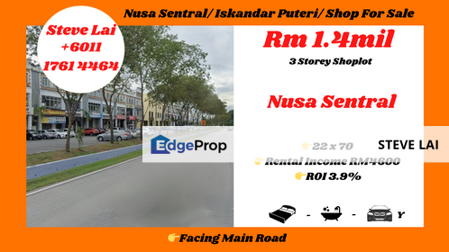 Nusa Sentral/ Iskandar Puteri/ Shop For Sale, Johor, 