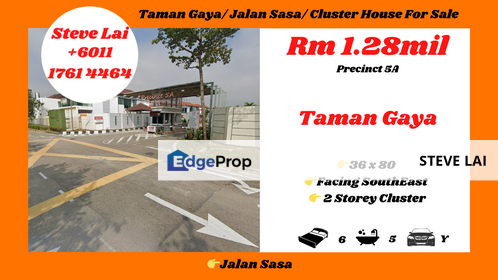 Taman Gaya/ Jalan Sasa/ Cluster House For Sale, Johor, Ulu Tiram