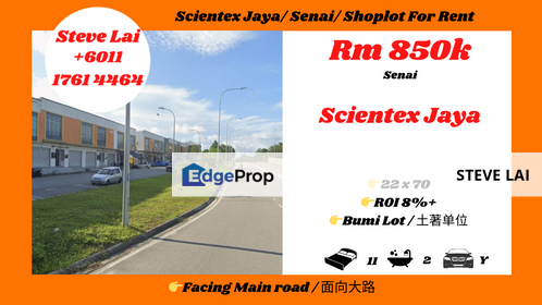 Scientex Jaya/ Senai/ Shoplot For Rent, Johor, Senai