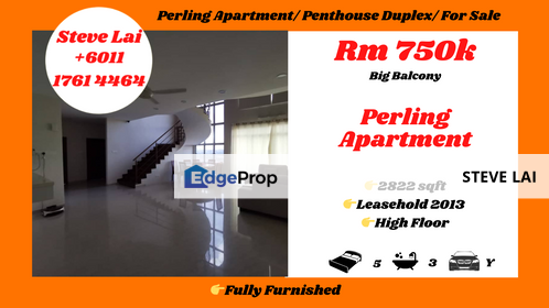 Perling Apartment/ Penthouse Duplex/ For Sale, Johor, Johor Bahru