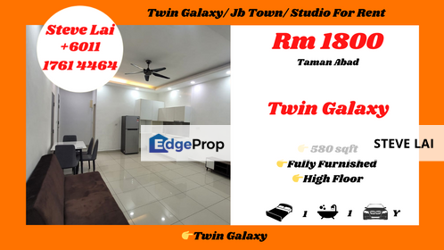 Twin Galaxy/ Jb Town/ Studio For Rent, Johor, Johor Bahru