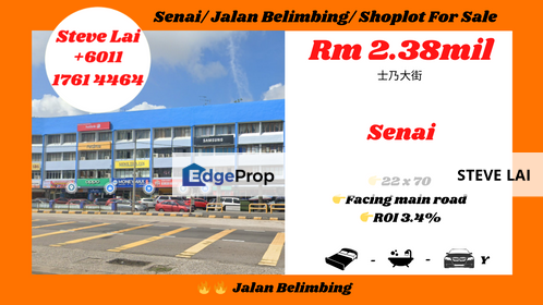 Senai/ Jalan Belimbing/ Shoplot For Sale, Johor, Senai