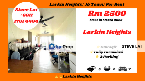 Larkin Heights/ Jb Town/ For Rent, Johor, Johor Bahru