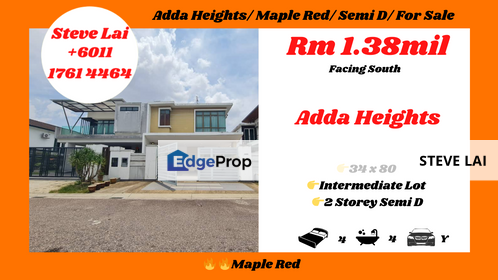 Adda Heights/ Maple Red/ Semi D/ For Sale, Johor, Johor Bahru