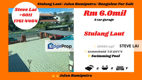 Stulang Laut/ Jalan Bumiputra/ Bungalow For Sale, Johor, Johor Bahru