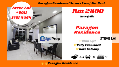 Paragon Residence/ Straits View/ For Rent, Johor, Johor Bahru