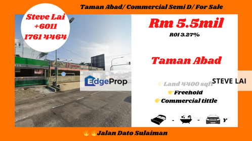 Taman Abad/ Commercial Semi D/ For Sale, Johor, Johor Bahru