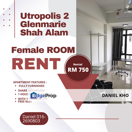 Room Utropolis 2 next to UOW Shah Alam open Male room , Selangor, Glenmarie