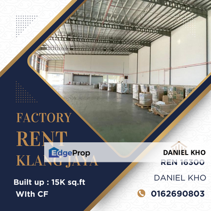 Factory at Klang Jaya for rent new refurbished, Selangor, Klang