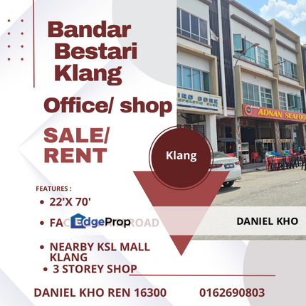 3 storey shop Bandar Bestari Klang , Selangor, Klang
