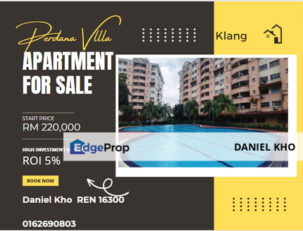 Perdana Villa Apartment Klang 955 sq.ft  High floor , Selangor, Klang