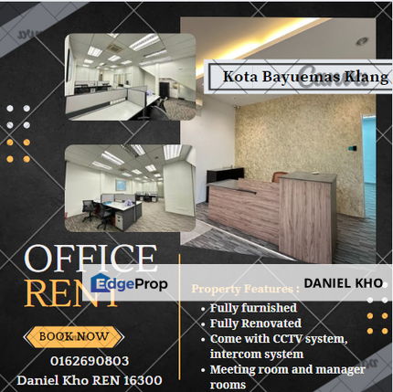 Fully renovated & furnished 2 storey office Kota Bayuemas Klang , Selangor, Klang