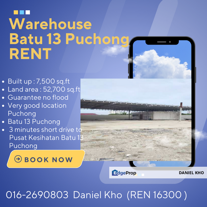 Warehouse for Rent in Puchong Batu 13 – Strategic Location & Ample Space, Selangor, Puchong