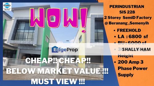 Beranang  semenyih Double storey SemiD To Let at Perindustrian SIS 228 , eco majestic , ecohill, kajang, Selangor, Beranang