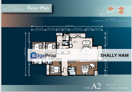 Trinity Pentamont TYpe A2 2064 sqft big layout at mont kiara near international school and malls , Kuala Lumpur, Mont Kiara
