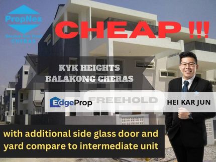 KYK HEIGHTS BALAKONG CHERAS 3-STOREY LINK HOUSE ENDLOT FOR SALE, Selangor, Balakong