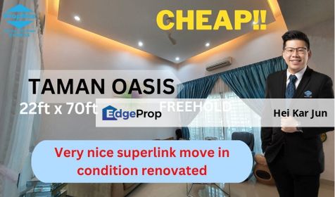  Cheap Nice 2.5 Storey Super link Move In Condition Renovated at Taman Oasis , Selangor, Cheras South