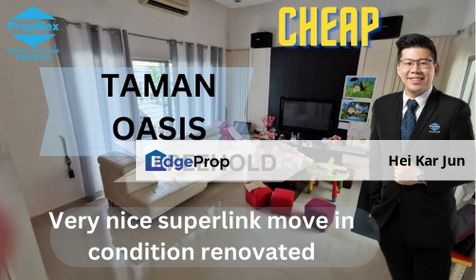 Cheap Nice Reno 2.5 Storey Super link  Move In Condition at Taman Oasis Cheras, Selangor, Cheras South
