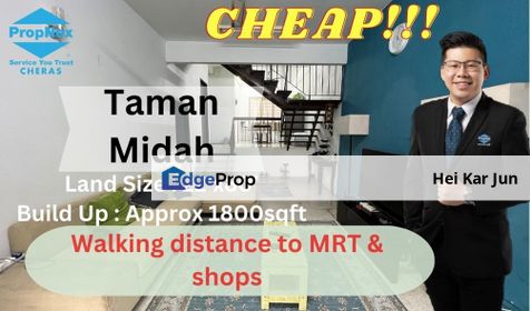 Cheap Nice 2 storey terrace at Taman Midah Cheras , Kuala Lumpur, Cheras