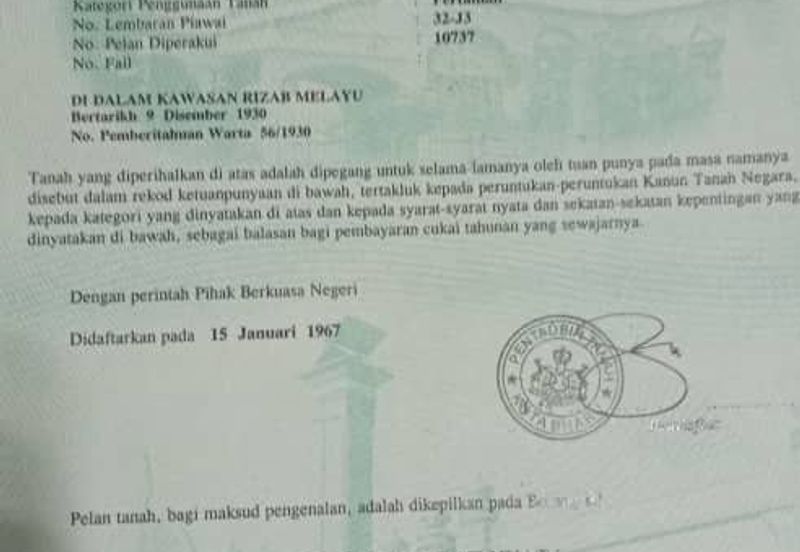 1 Lot TanaH untuk BangLo PengkaLan Chepa for saLE