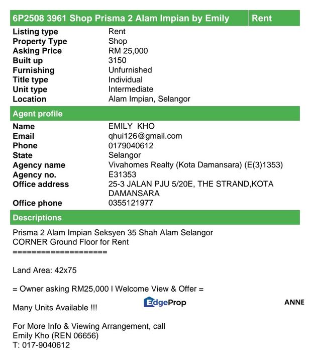 Impian Prisma 2 Shop, Selangor, Shah Alam