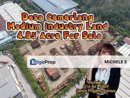 Ulu Tiram Desa Cemerlang 4.85 Acres Medium Industry Land For Sale, Johor, Ulu Tiram