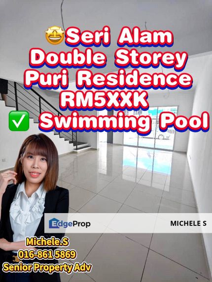 Seri Alam Double Storey Cheapest Puri Residence For Sale, Johor, Masai