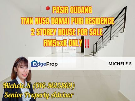 Pasir Gudang Taman Nusa Damai Puri Residence 2 Storey House For Sale, Johor, Pasir Gudang