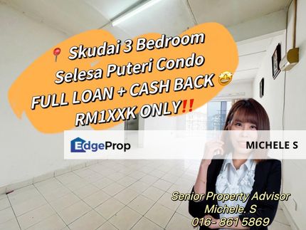 Skudai 3 bedroom Condo Fill loan + Cash Back, Johor, Skudai