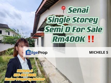 Senai Single Storey Semi D For Sale Full Loan, Johor, Senai