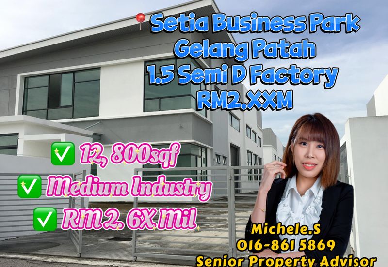Gelang Patah Setia Business Park Semi D Factor For Sale