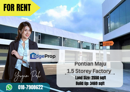 Taman Perindustrian  Pontian Maju 1.5 Storey Factory , Johor, Pontian