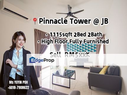 Pinnacle Tower @ JB High Floor 2Bed 2Bath for Sale, Johor, Johor Bahru
