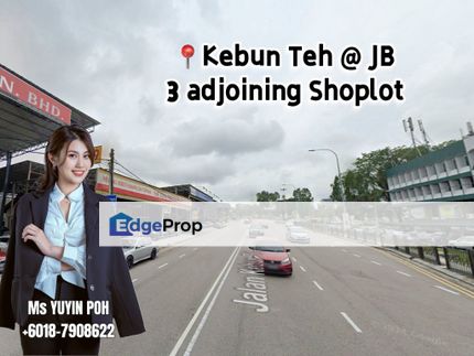 Kebun Teh @ JB 3 adjoining commercial lot for Sale, Johor, Johor Bahru